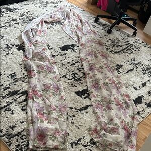 Floral Sheer very long window curtain